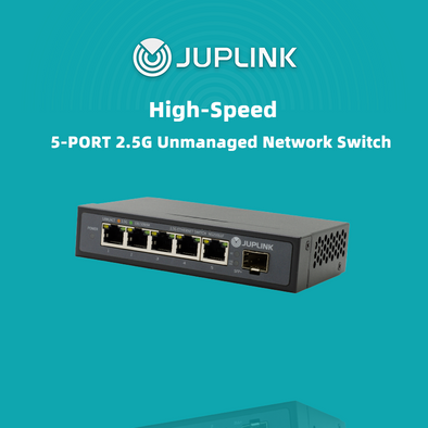 5 Port 2.5G Ethernet Switch with 10G SFP, 5 x 2.5G Base-T Ports, Plug & Play, Fanless Metal 2.5GbE Unmanaged Network Switch